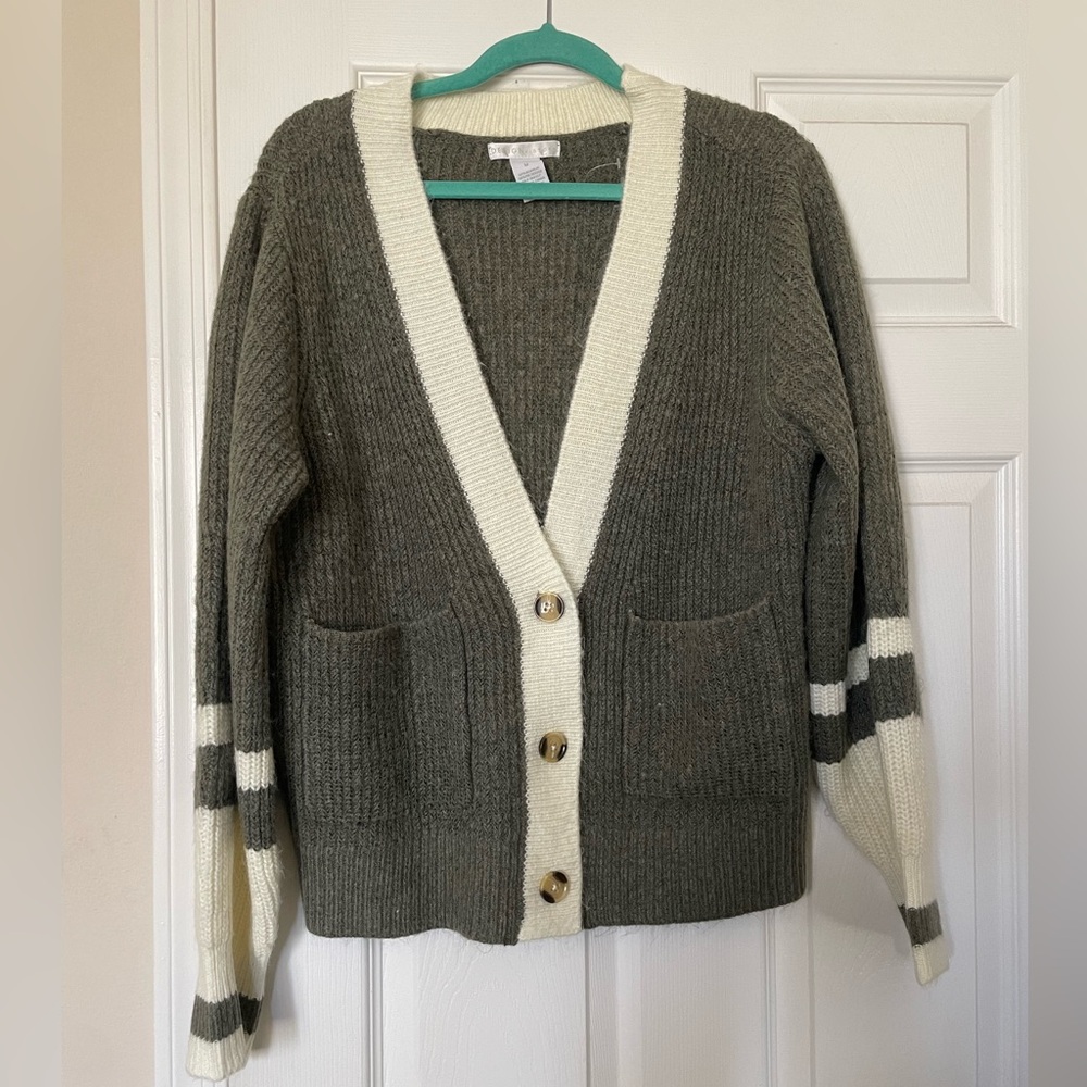 Design History Green Varsity Cardigan